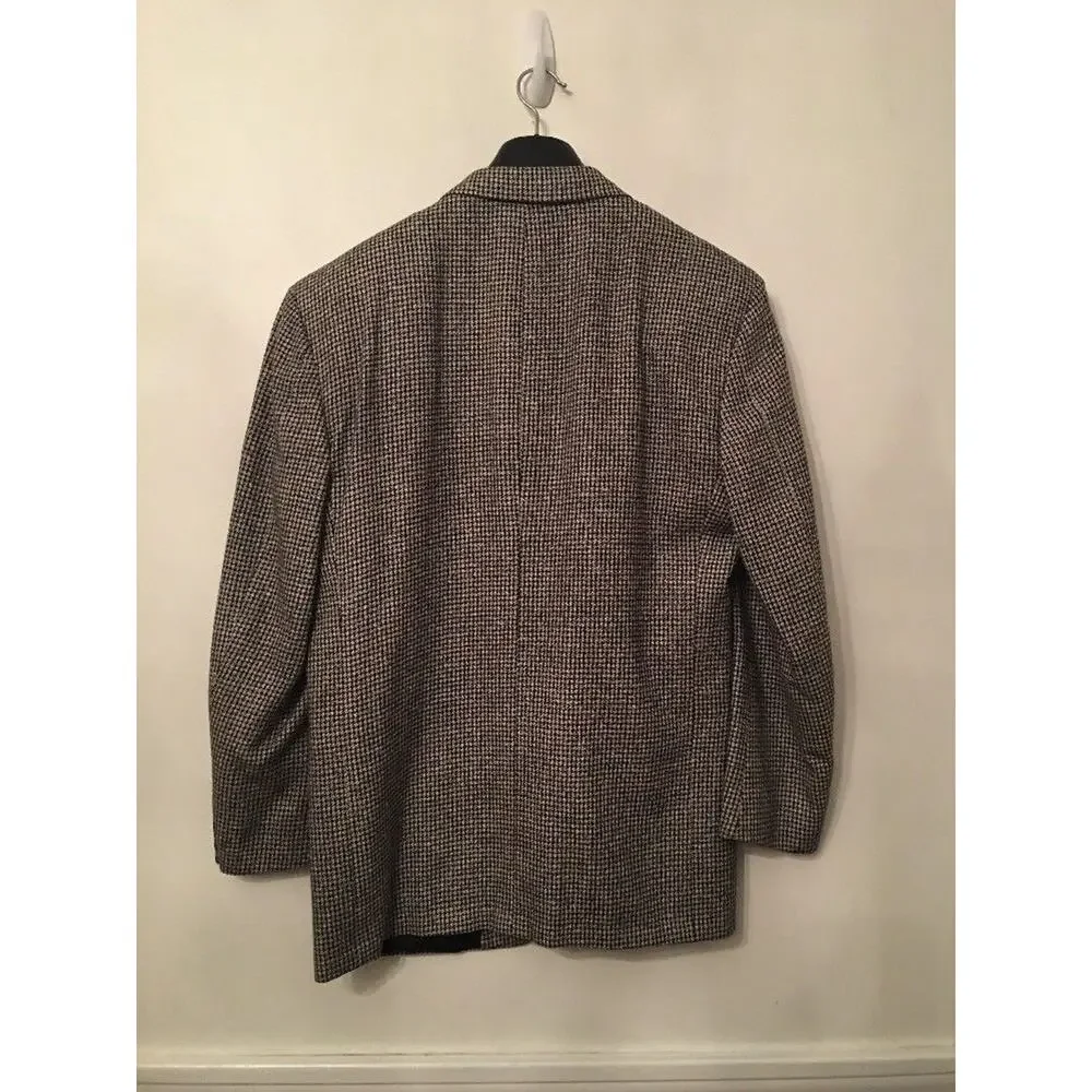 41R Today's Man Vintage 2 Button Black Houndstooth Sport Coat Jacket